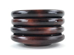 Japanese Wooden Drink Saucer 4pc Set Vtg Chataku Coaster Round Green Flower UR92