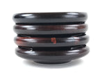 Japanese Wooden Drink Saucer 4pc Set Vtg Chataku Coaster Round Green Flower UR92