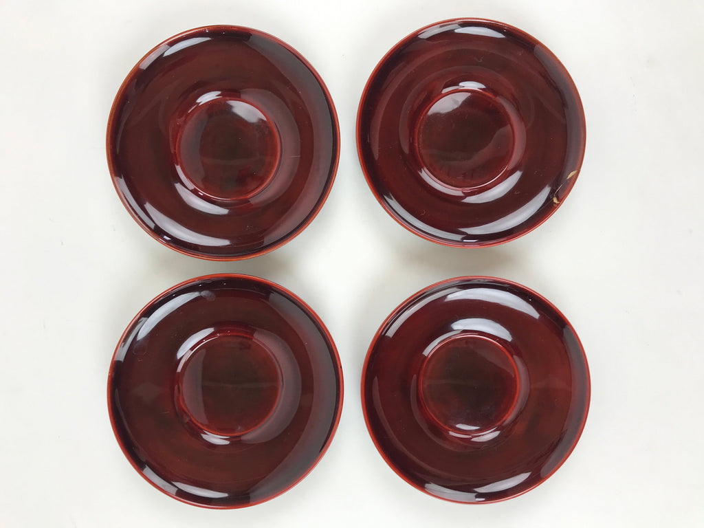 Japanese Wooden Drink Saucer 5pc Set Shunkei-Nuri Chataku Coaster Round UR945