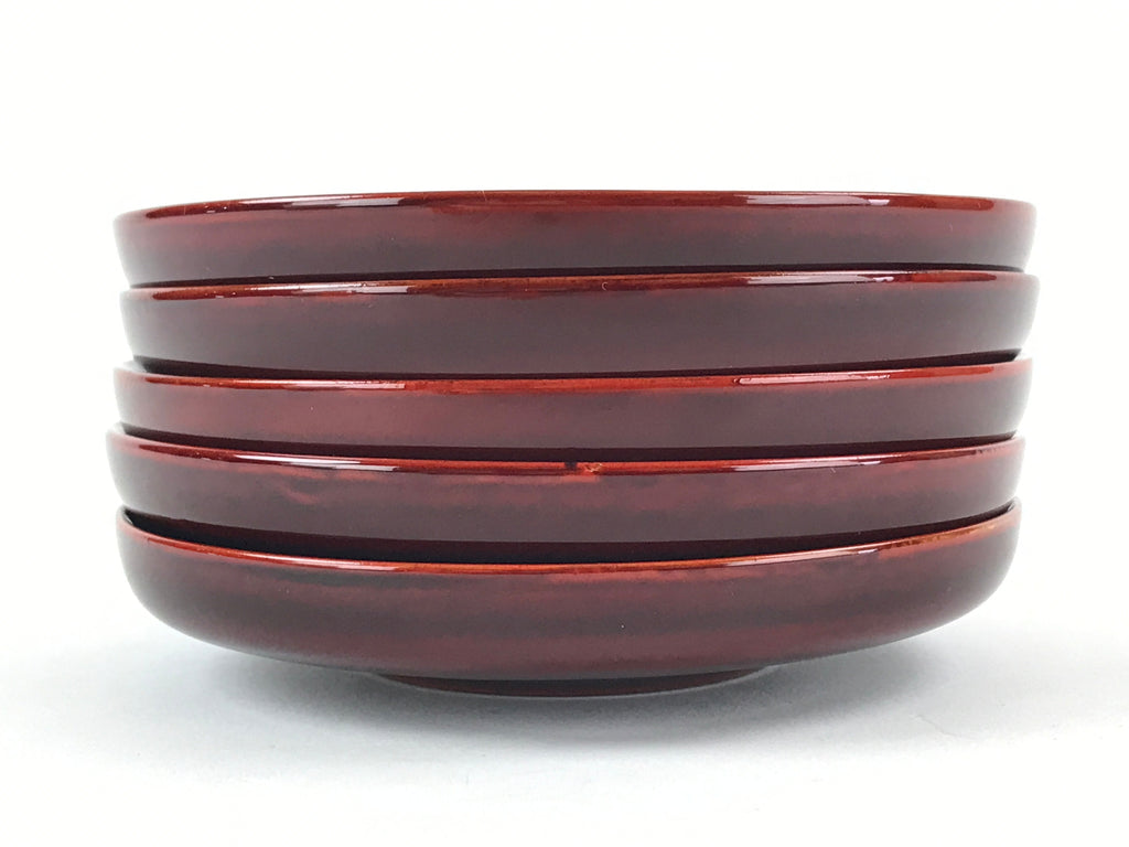 Japanese Wooden Drink Saucer 5pc Set Shunkei-Nuri Chataku Coaster Round UR945