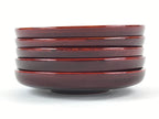 Japanese Wooden Drink Saucer 5pc Set Shunkei-Nuri Chataku Coaster Round UR945