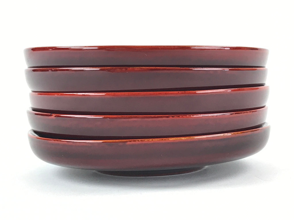 Japanese Wooden Drink Saucer 5pc Set Shunkei-Nuri Chataku Coaster Round UR945