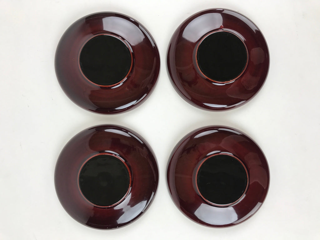 Japanese Wooden Drink Saucer 5pc Set Shunkei-Nuri Chataku Coaster Round UR945