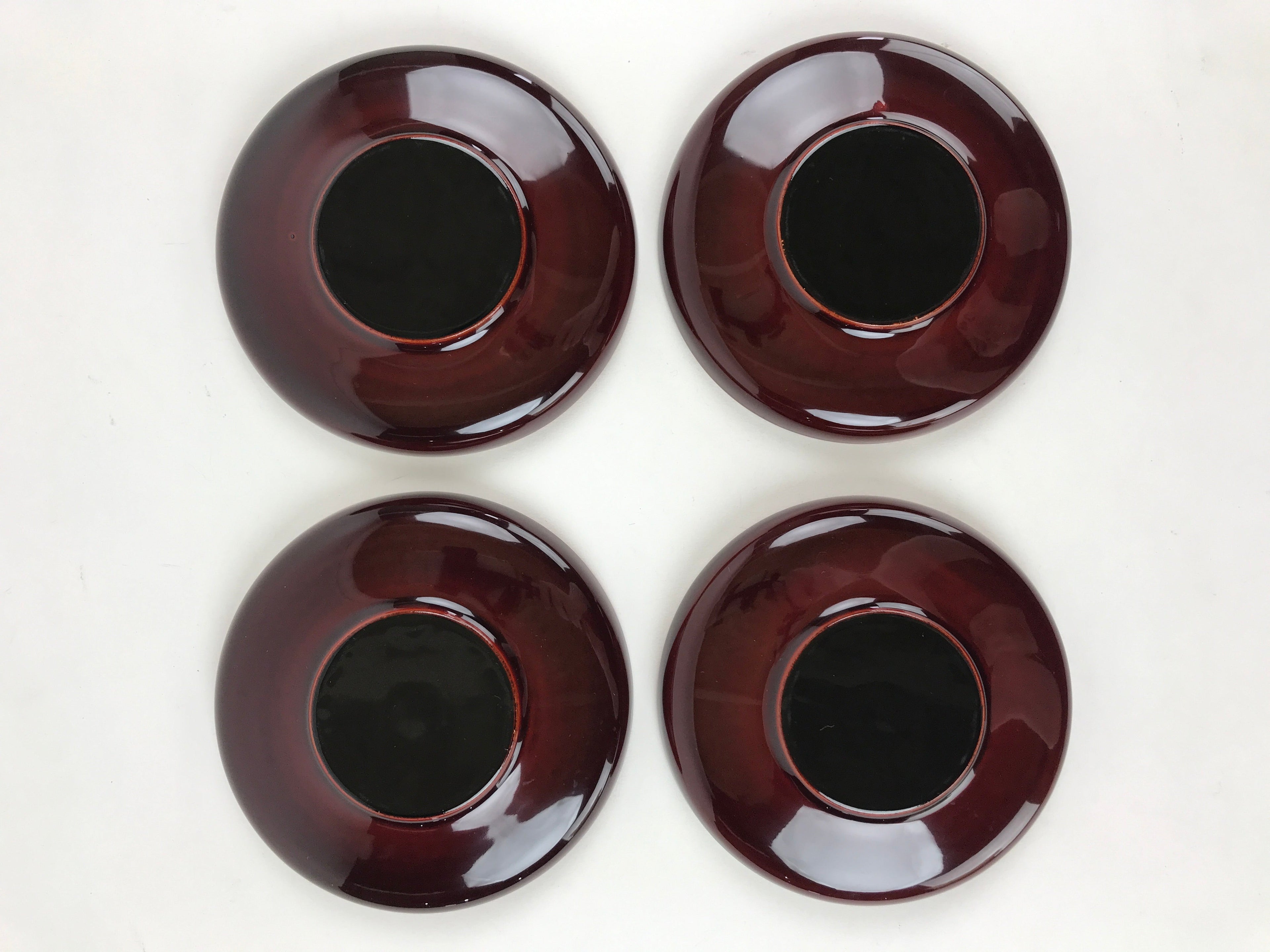 Japanese Wooden Drink Saucer 5pc Set Shunkei-Nuri Chataku Coaster Round UR945