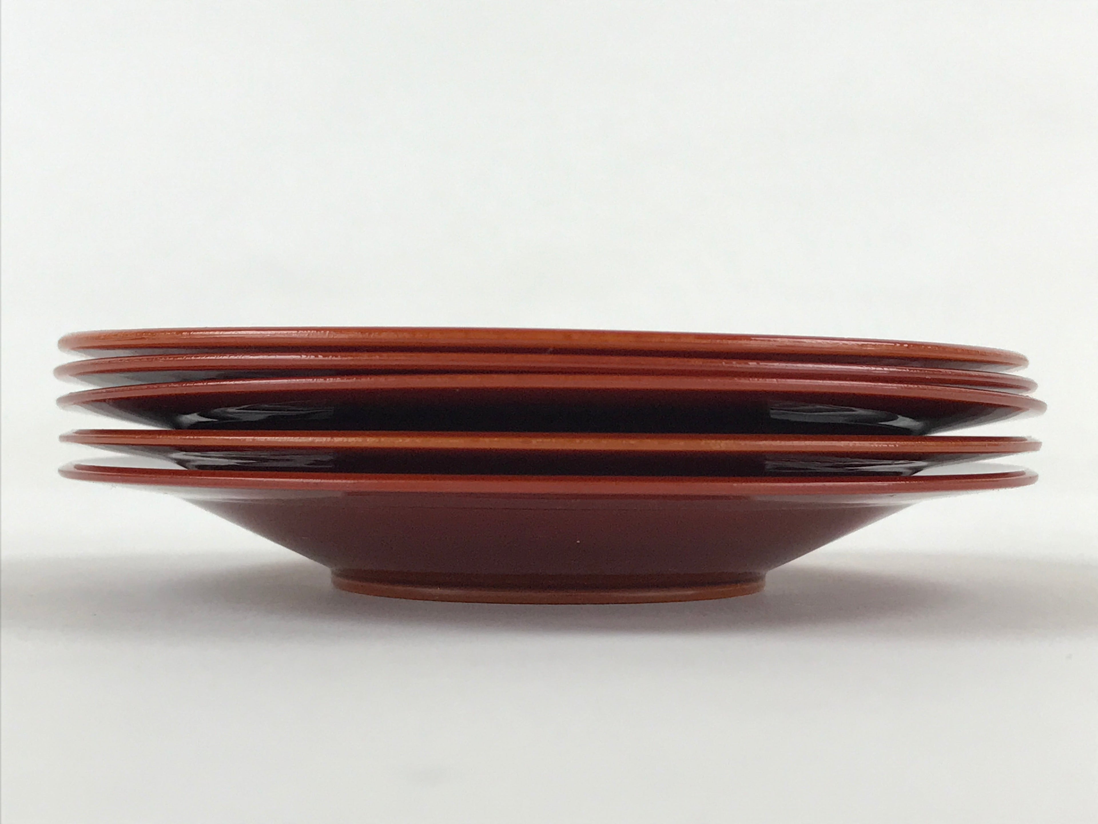 Japanese Wooden Drink Saucer 5pc Set Shunkei-Nuri Chataku Coaster UR943