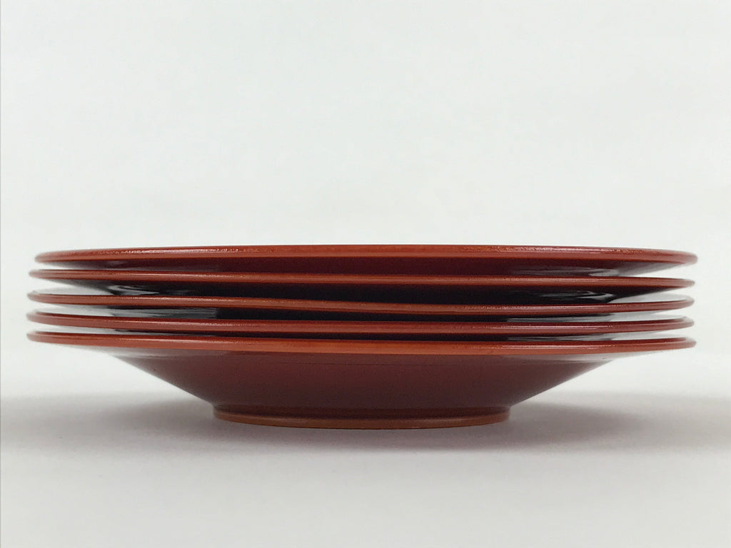 Japanese Wooden Drink Saucer 5pc Set Shunkei-Nuri Chataku Coaster UR943