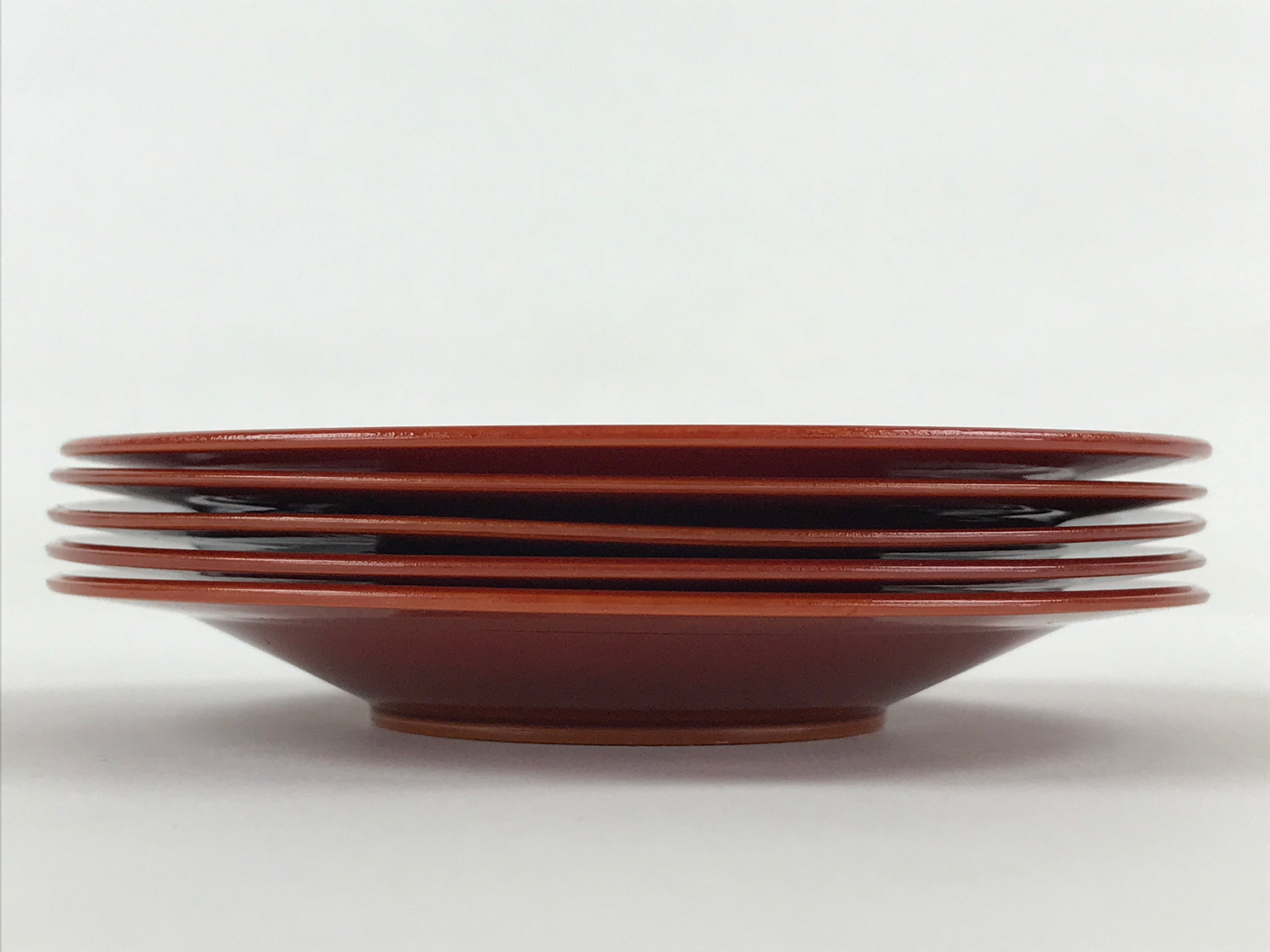 Japanese Wooden Drink Saucer 5pc Set Shunkei-Nuri Chataku Coaster UR943
