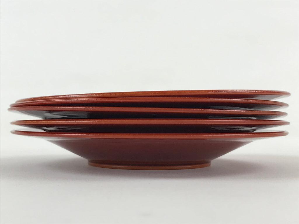 Japanese Wooden Drink Saucer 5pc Set Shunkei-Nuri Chataku Coaster UR943