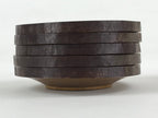 Japanese Wooden Drink Saucer 5pc Set Vtg Chataku Coaster Round Hansobo UR926