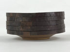 Japanese Wooden Drink Saucer 5pc Set Vtg Chataku Coaster Round Hansobo UR926