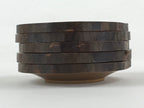 Japanese Wooden Drink Saucer 5pc Set Vtg Chataku Coaster Round Hansobo UR926