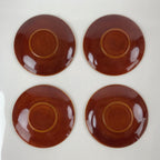 Japanese Wooden Drink Saucer Vtg 5pc Chataku Set Hida Shunkei Coaster Brown L235