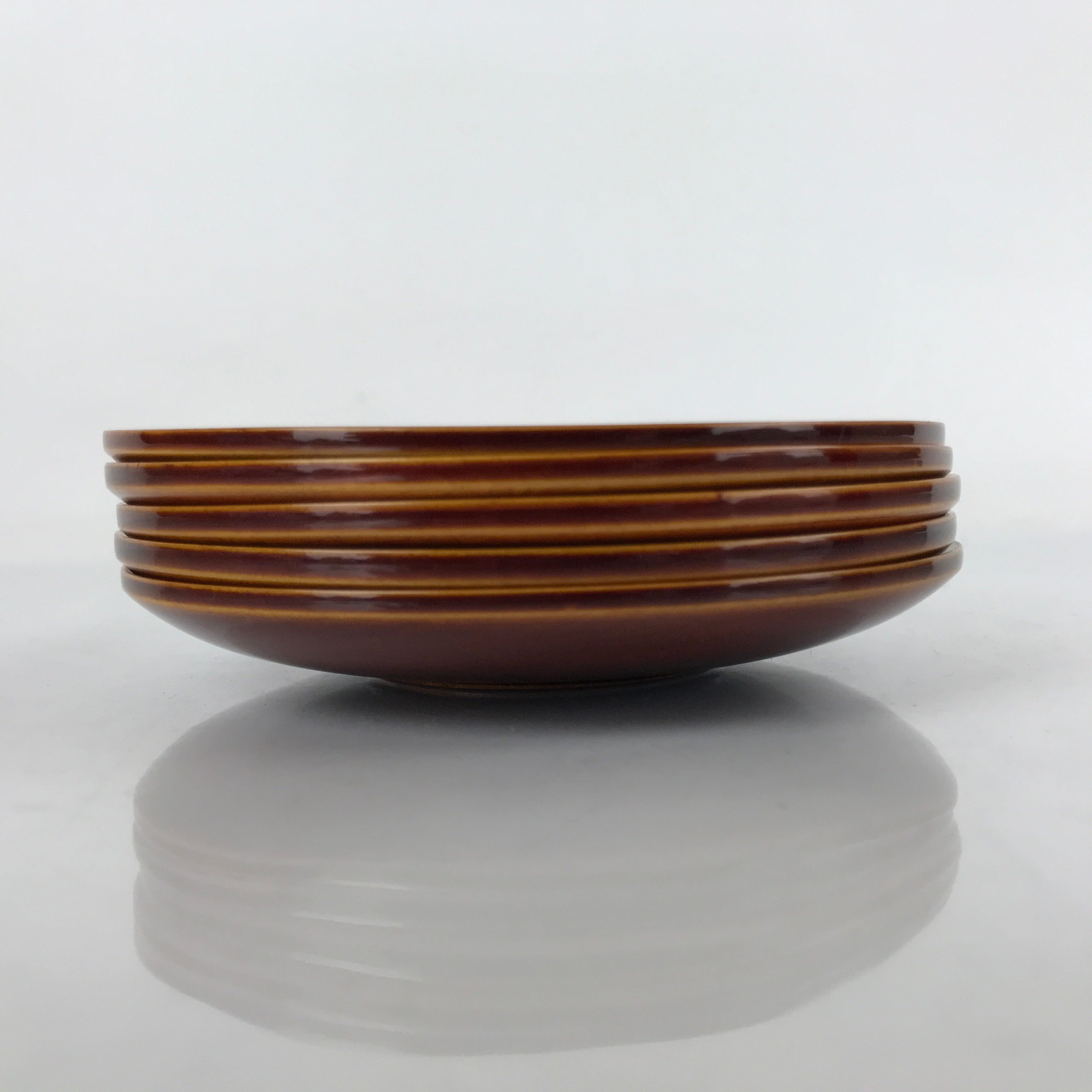 Japanese Wooden Drink Saucer Vtg 5pc Chataku Set Hida Shunkei Coaster Brown L235