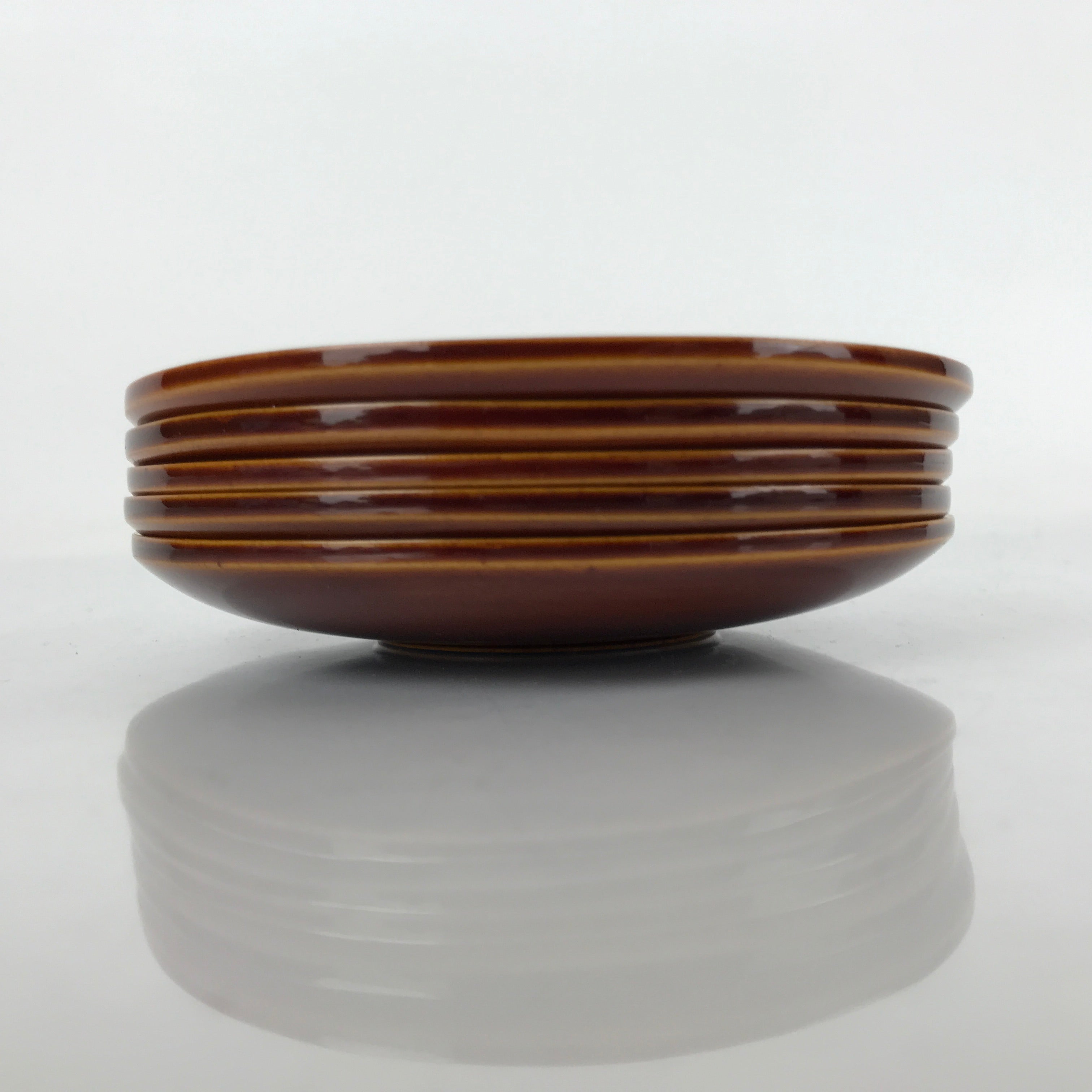 Japanese Wooden Drink Saucer Vtg 5pc Chataku Set Hida Shunkei Coaster Brown L235