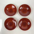 Japanese Wooden Drink Saucer Vtg 5pc Chataku Set Hida Shunkei Coaster Brown L236