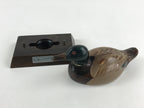 Japanese Wooden Duck Figurine Vtg Seal Case Display Ornament Okimono Decoy BD905