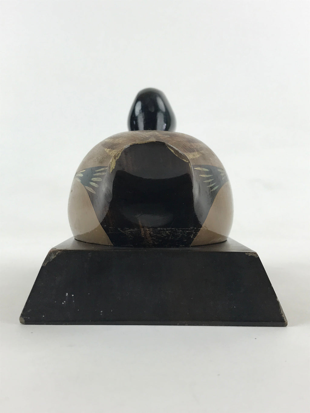 Japanese Wooden Duck Figurine Vtg Seal Case Display Ornament Okimono Decoy BD905