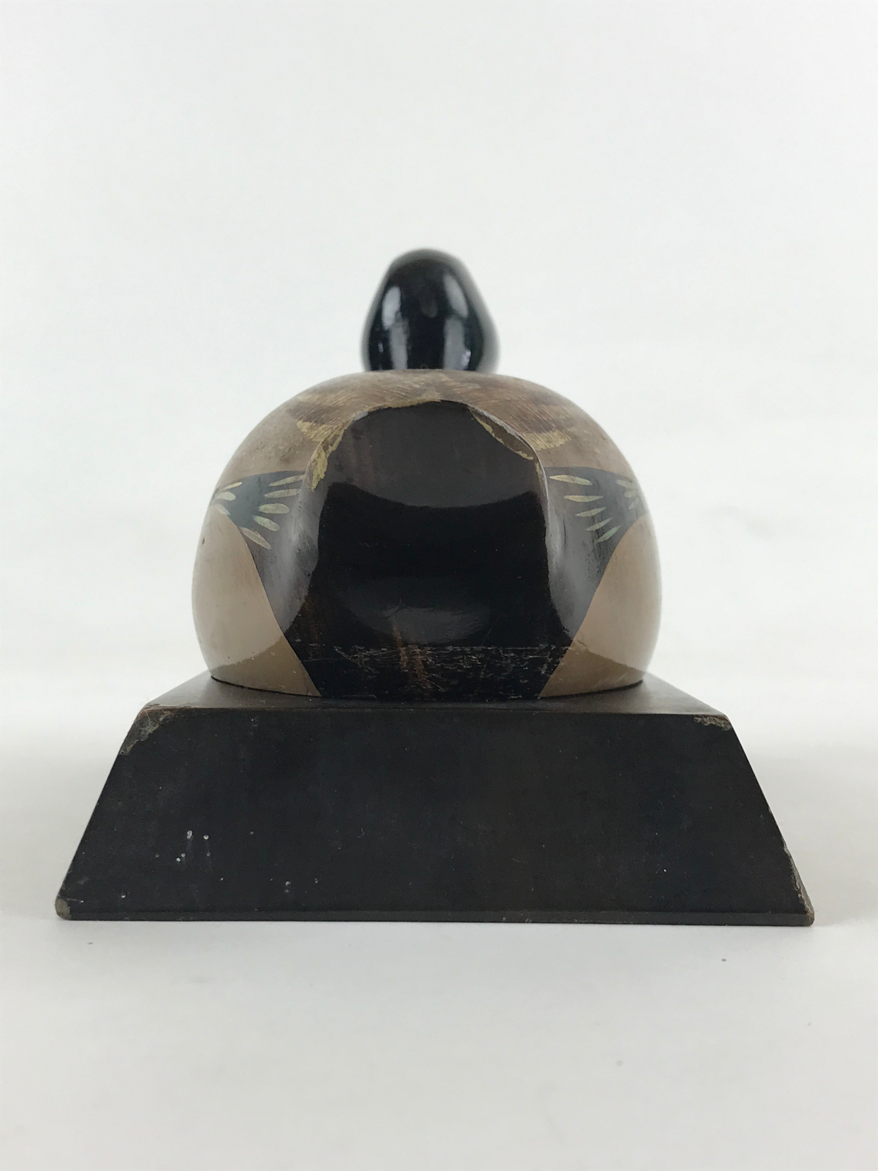 Japanese Wooden Duck Figurine Vtg Seal Case Display Ornament Okimono Decoy BD905