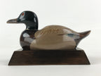 Japanese Wooden Duck Figurine Vtg Seal Case Display Ornament Okimono Decoy BD905