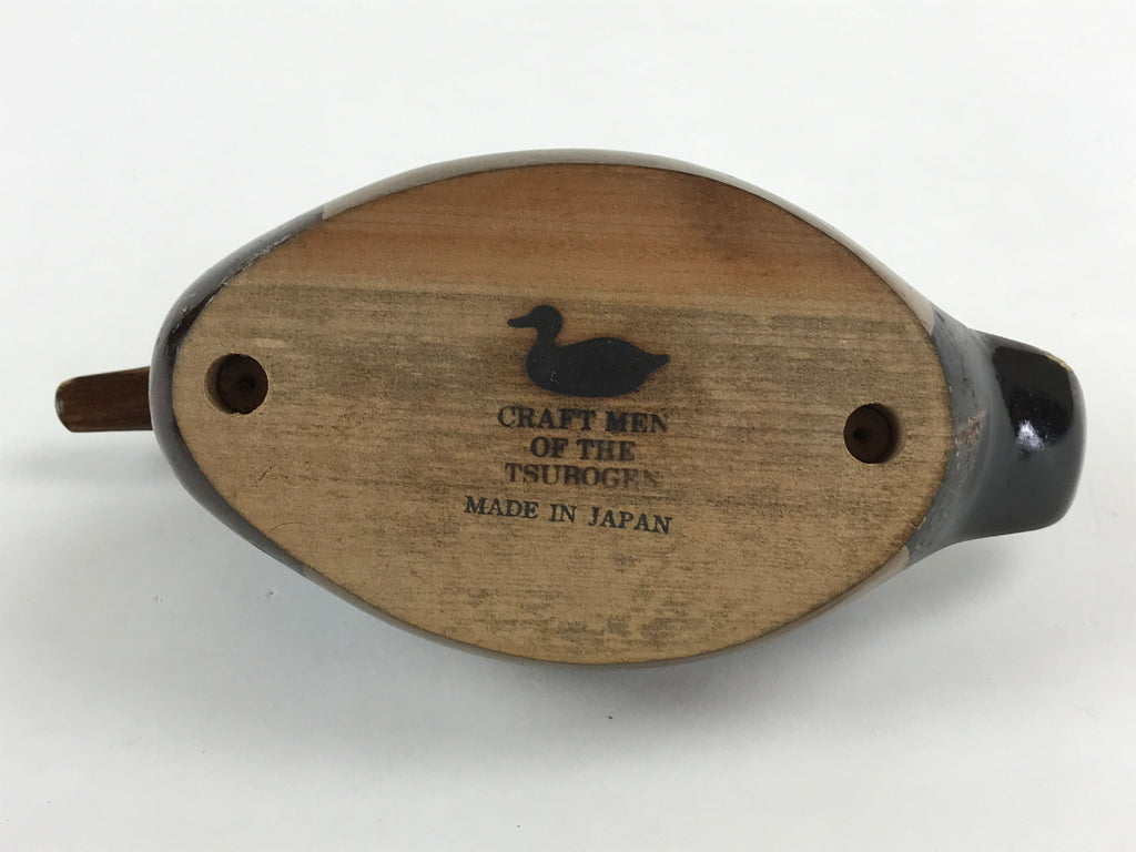 Japanese Wooden Duck Figurine Vtg Seal Case Display Ornament Okimono Decoy BD905