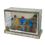 Japanese Wooden Figurine Ise Meotoiwa Souvenir Sunrise Glass Case Display ST19