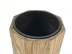Japanese Wooden Flower Vase Kabin Vtg Ikebana Arrangement Brown FK25