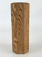 Japanese Wooden Flower Vase Kabin Vtg Ikebana Arrangement Brown FK25