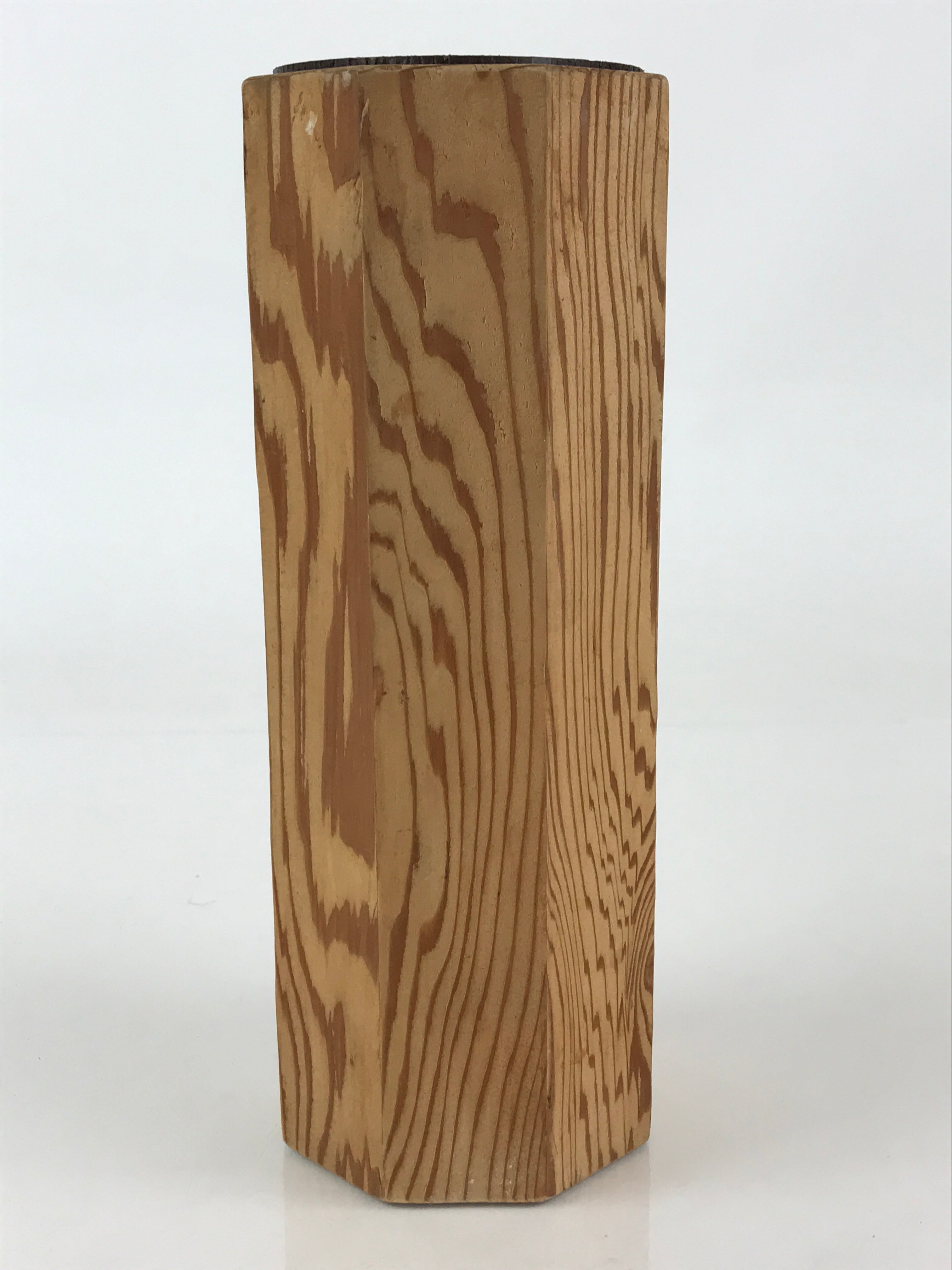Japanese Wooden Flower Vase Kabin Vtg Ikebana Arrangement Brown FK25