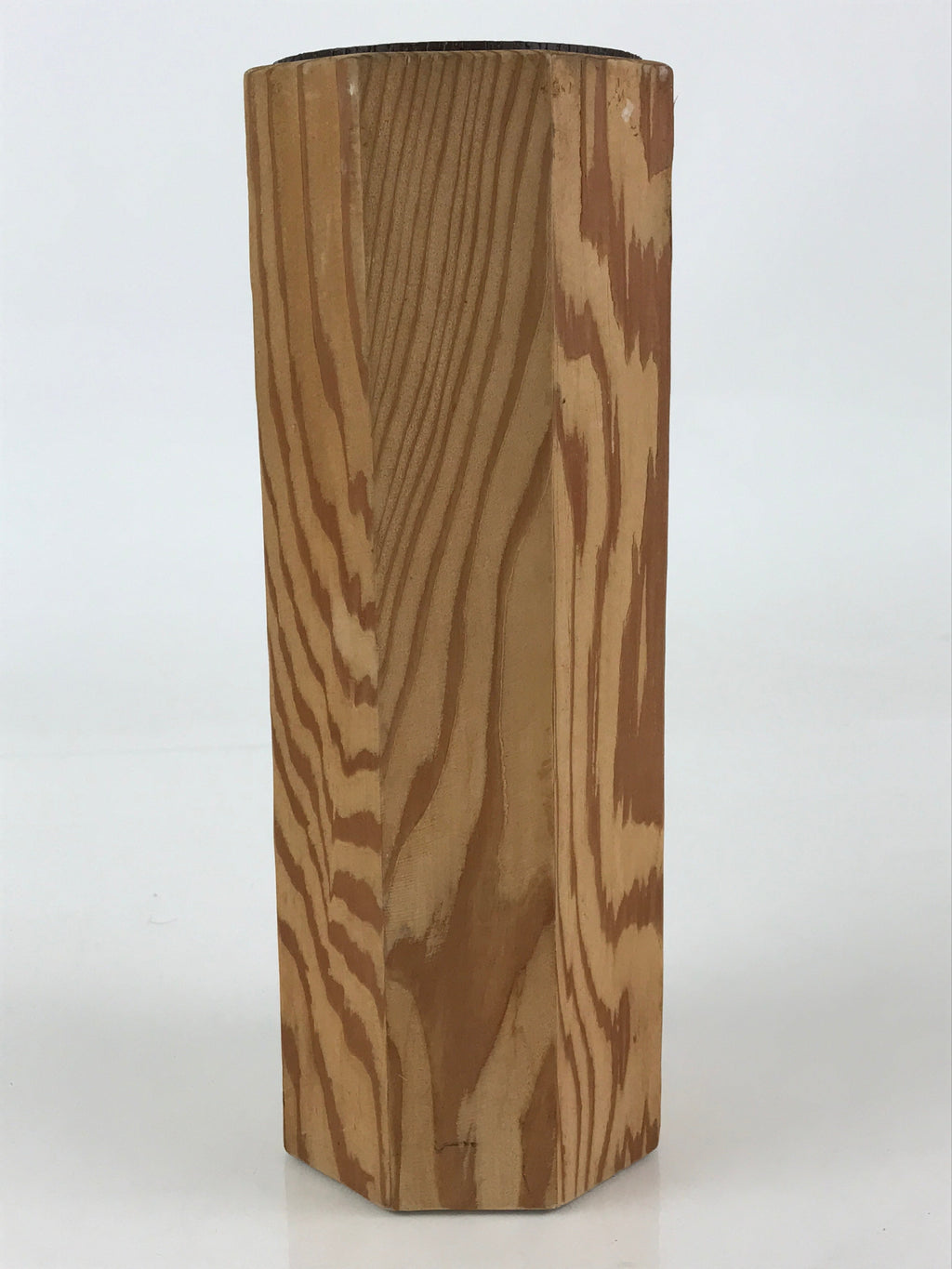 Japanese Wooden Flower Vase Kabin Vtg Ikebana Arrangement Brown FK25