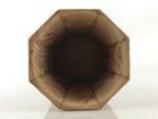 Japanese Wooden Flower Vase Kabin Vtg Ikebana Arrangement Brown FK25