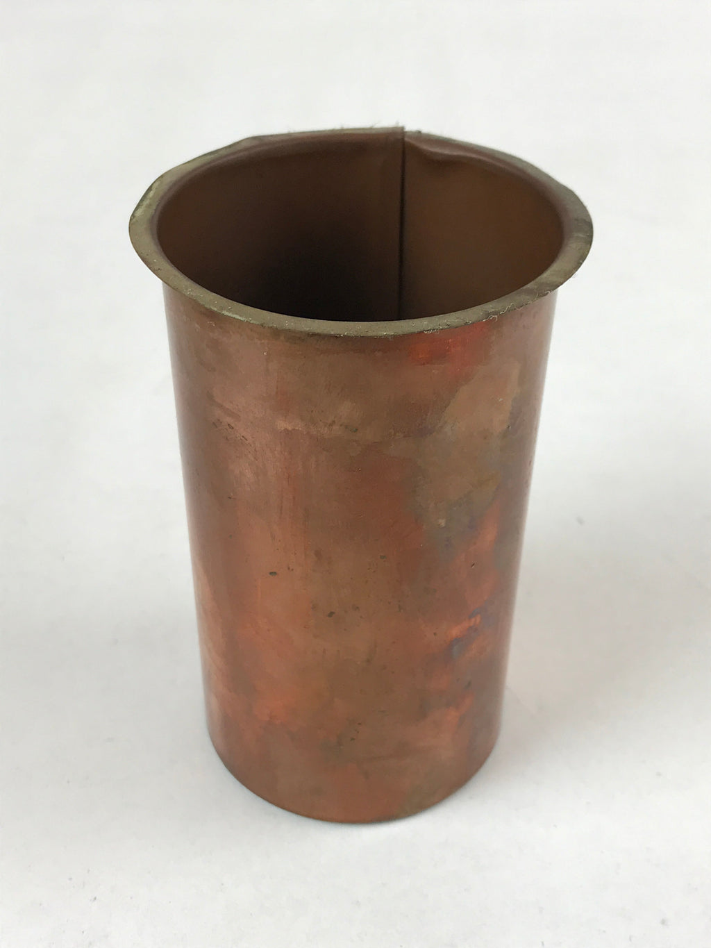 Japanese Wooden Flower Vase Kabin Vtg Ikebana Painted Birds Plants Brown FK86