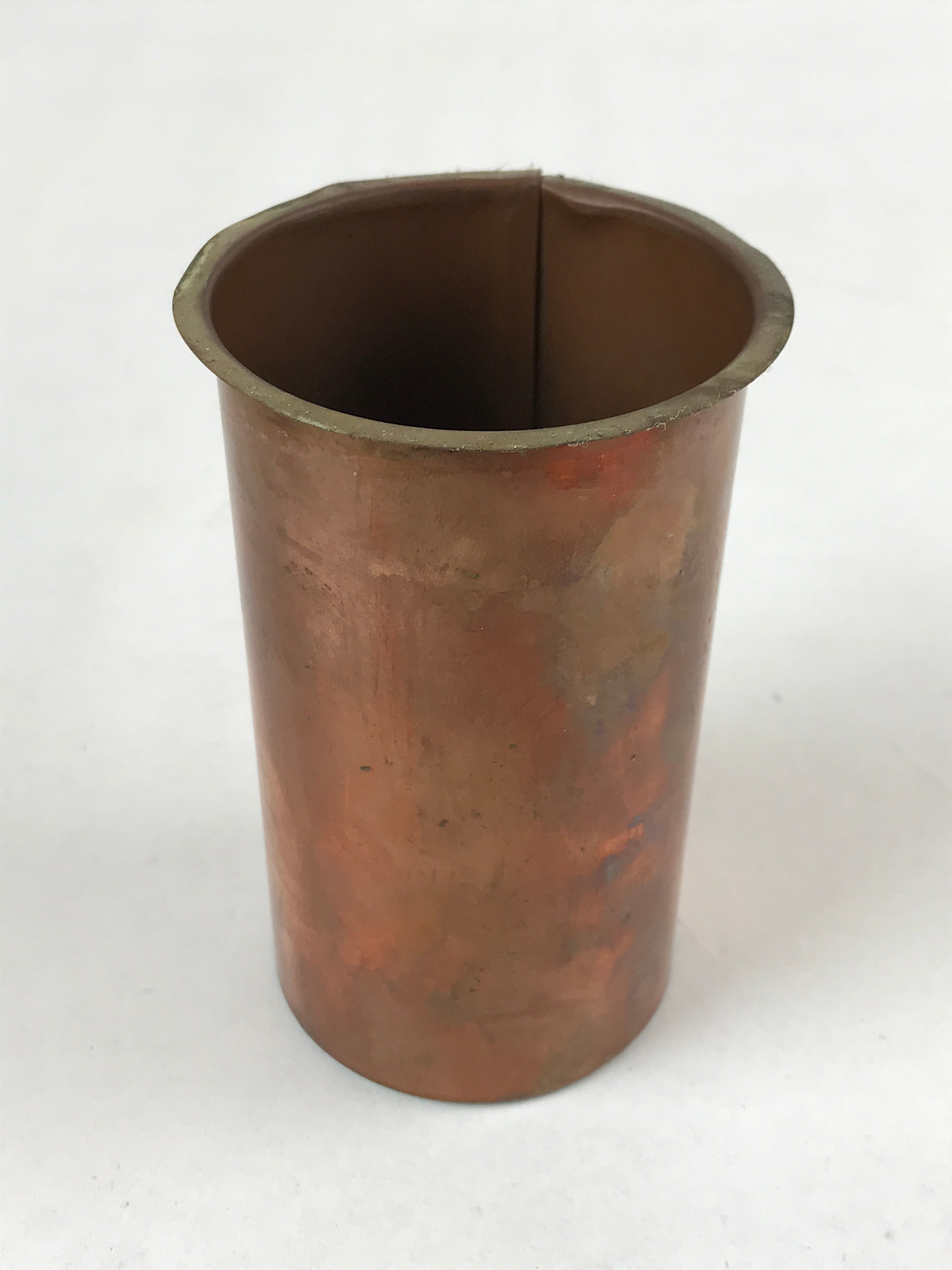 Japanese Wooden Flower Vase Kabin Vtg Ikebana Painted Birds Plants Brown FK86