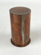 Japanese Wooden Flower Vase Kabin Vtg Ikebana Painted Birds Plants Brown FK86