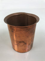 Japanese Wooden Flower Vase Kabin Vtg Ikebana Unique Shape Dark Brown FK172