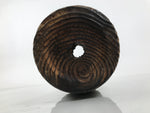 Japanese Wooden Flower Vase Kabin Vtg Ikebana Unique Shape Dark Brown FK172