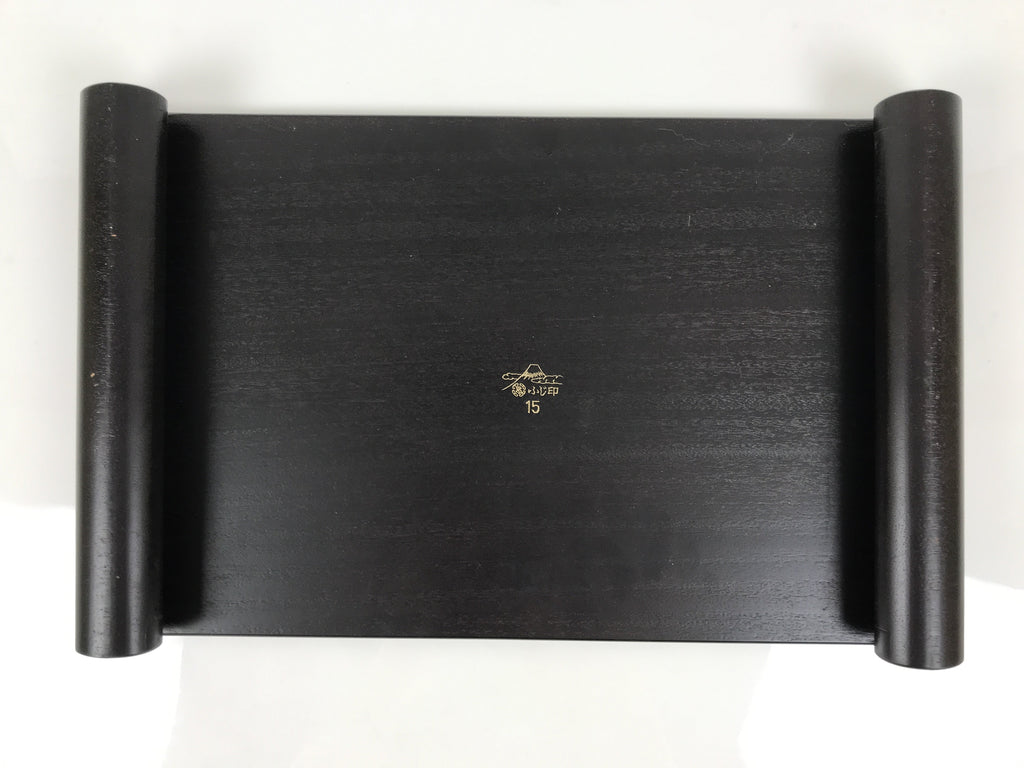 Japanese Wooden Flower Vase Stand Vtg Black Kadai Board Ikebana Bonsai WT575