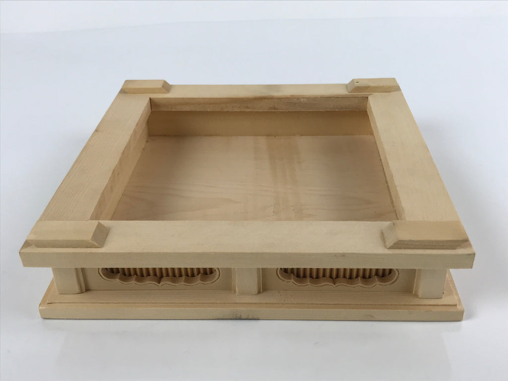 Japanese Wooden Flower Vase Stand Vtg Carved Display Kadai Board Ikebana WT509