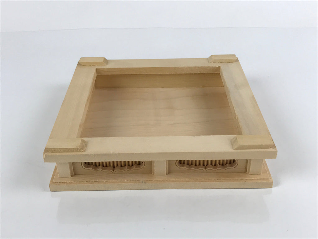 Japanese Wooden Flower Vase Stand Vtg Carved Display Kadai Board Ikebana WT511