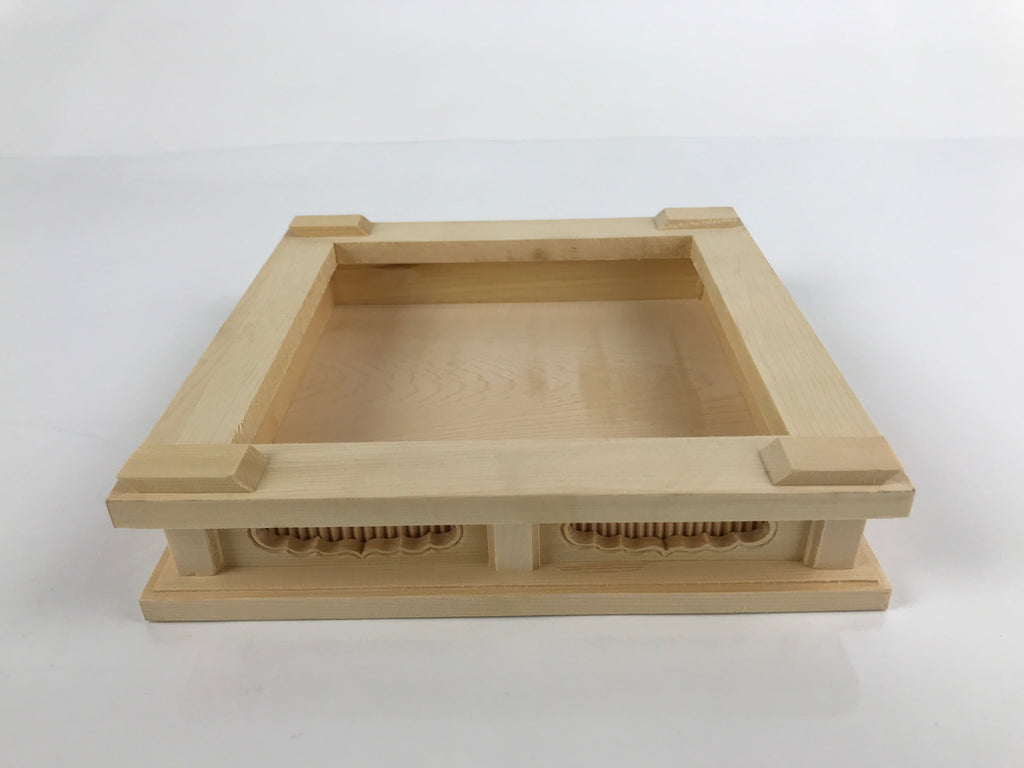 Japanese Wooden Flower Vase Stand Vtg Carved Display Kadai Board Ikebana WT513