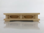 Japanese Wooden Flower Vase Stand Vtg Carved Display Kadai Board Ikebana WT514