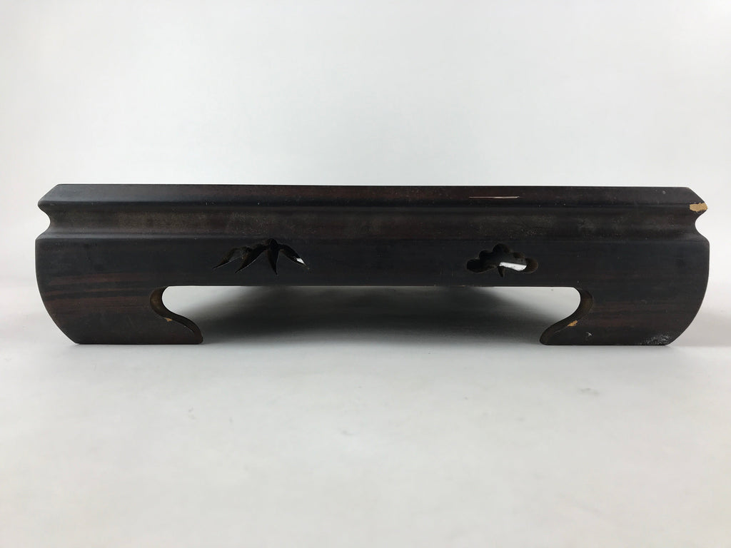 Japanese Wooden Flower Vase Stand Vtg Classic Kadai Board Ikebana Bonsai WT476