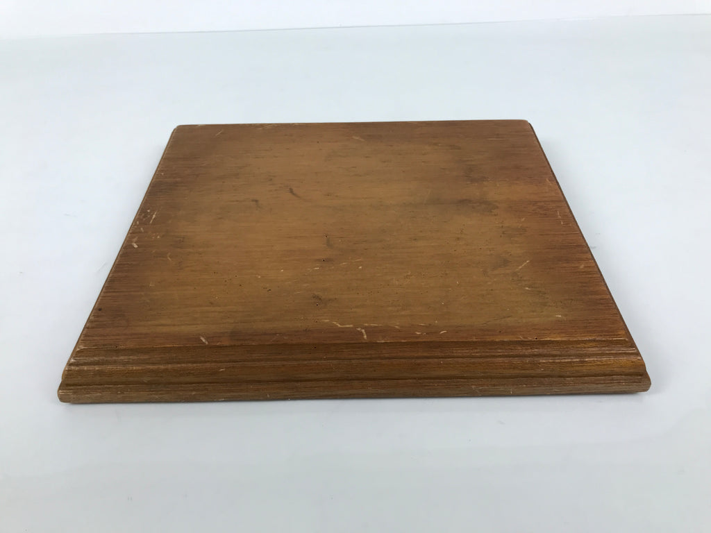 Japanese Wooden Flower Vase Stand Vtg Kadai Board Ikebana Bonsai Brown WT592
