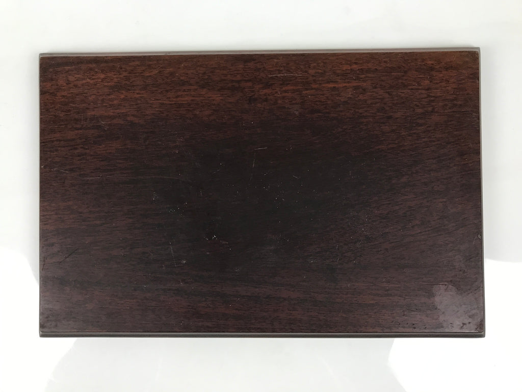 Japanese Wooden Flower Vase Stand Vtg Kadai Board Ikebana Bonsai Brown WT593