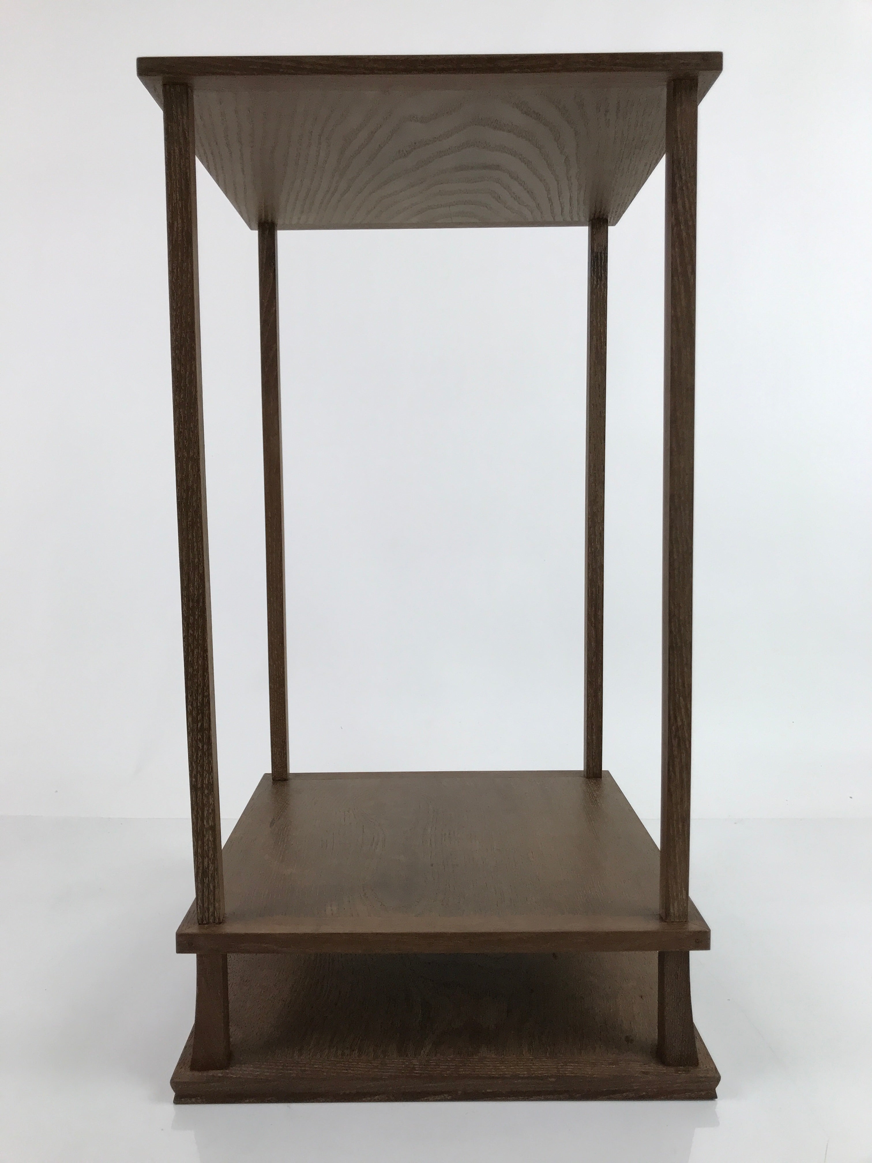 Japanese Wooden Flower Vase Stand Vtg Kadai Table Ikebana Bonsai Brown WT528