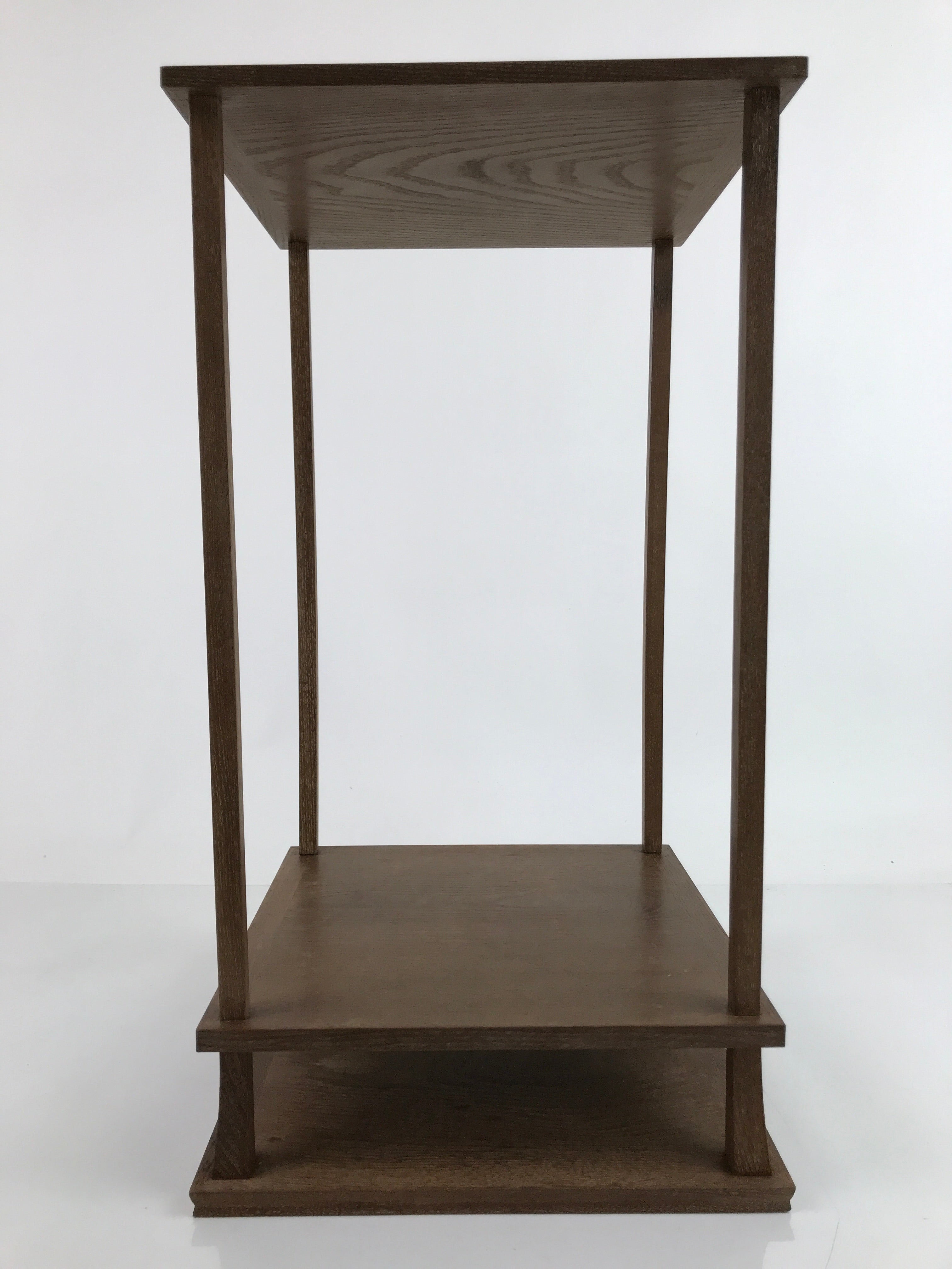 Japanese Wooden Flower Vase Stand Vtg Kadai Table Ikebana Bonsai Brown WT528