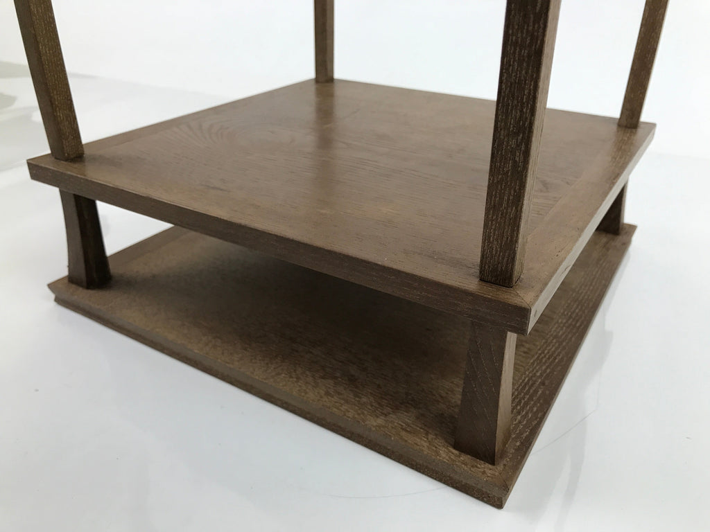 Japanese Wooden Flower Vase Stand Vtg Kadai Table Ikebana Bonsai Brown WT528