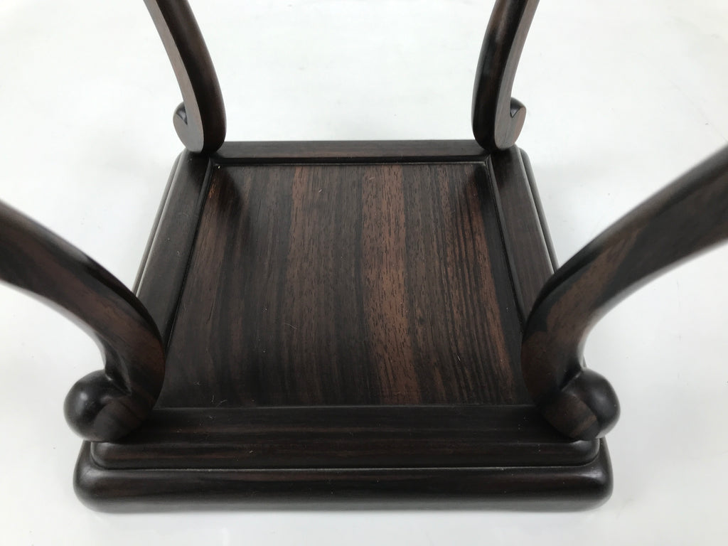 Japanese Wooden Flower Vase Stand Vtg Kadai Table Ikebana Bonsai Brown WT553