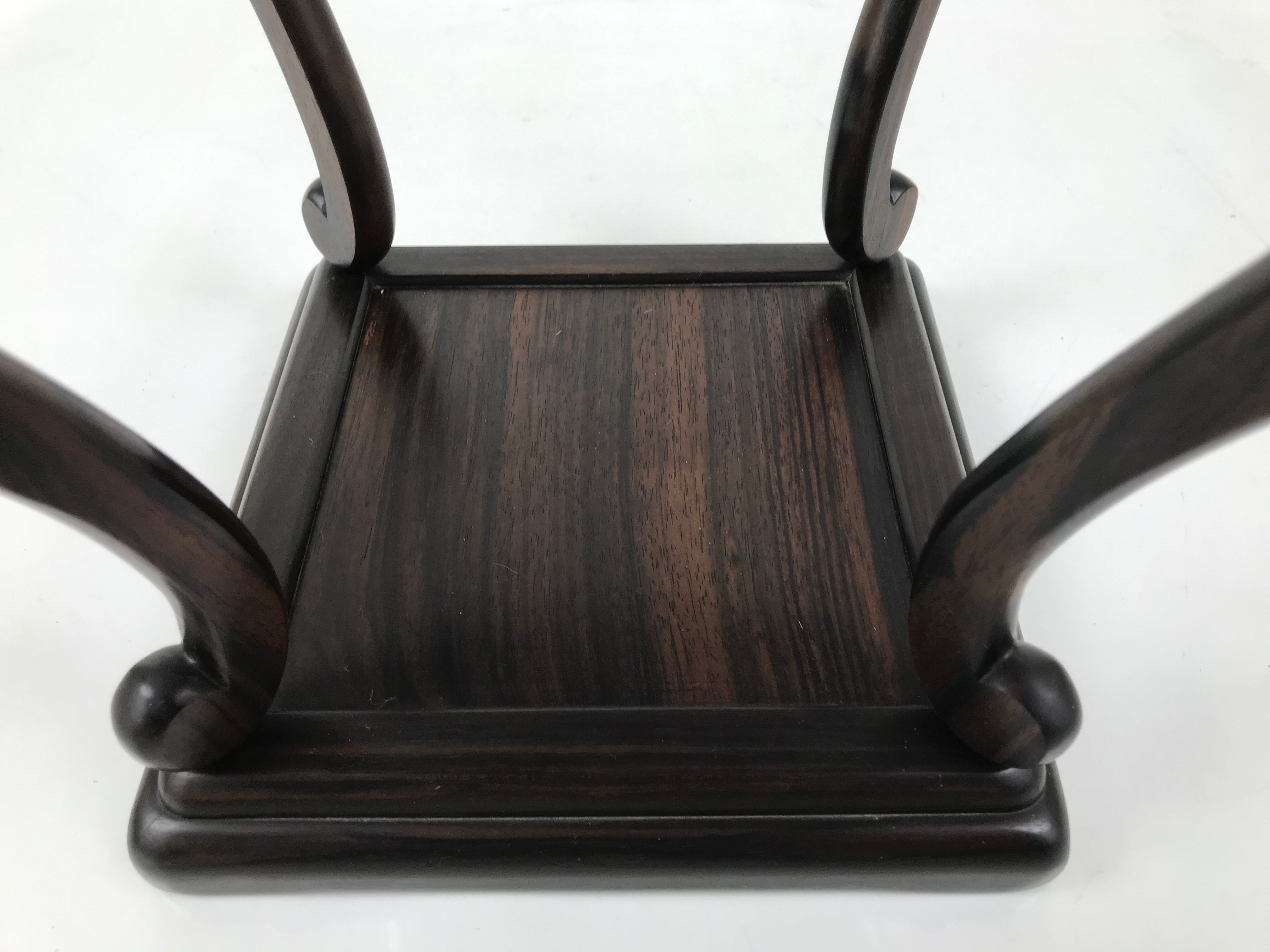 Japanese Wooden Flower Vase Stand Vtg Kadai Table Ikebana Bonsai Brown WT553