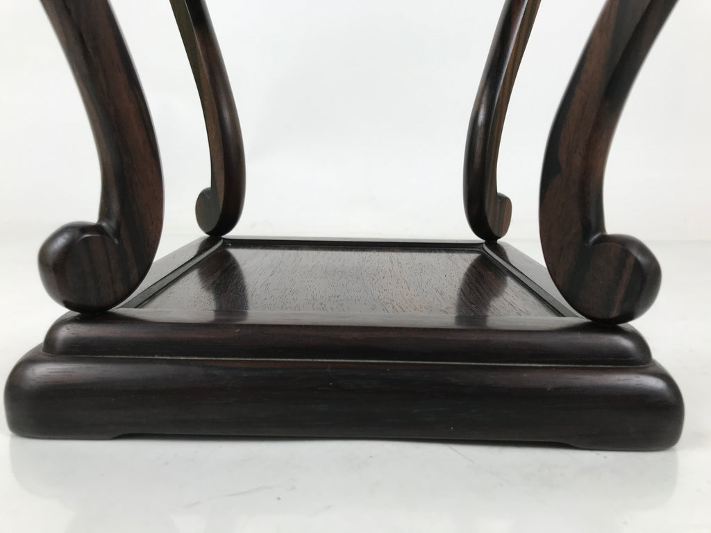 Japanese Wooden Flower Vase Stand Vtg Kadai Table Ikebana Bonsai Brown WT553