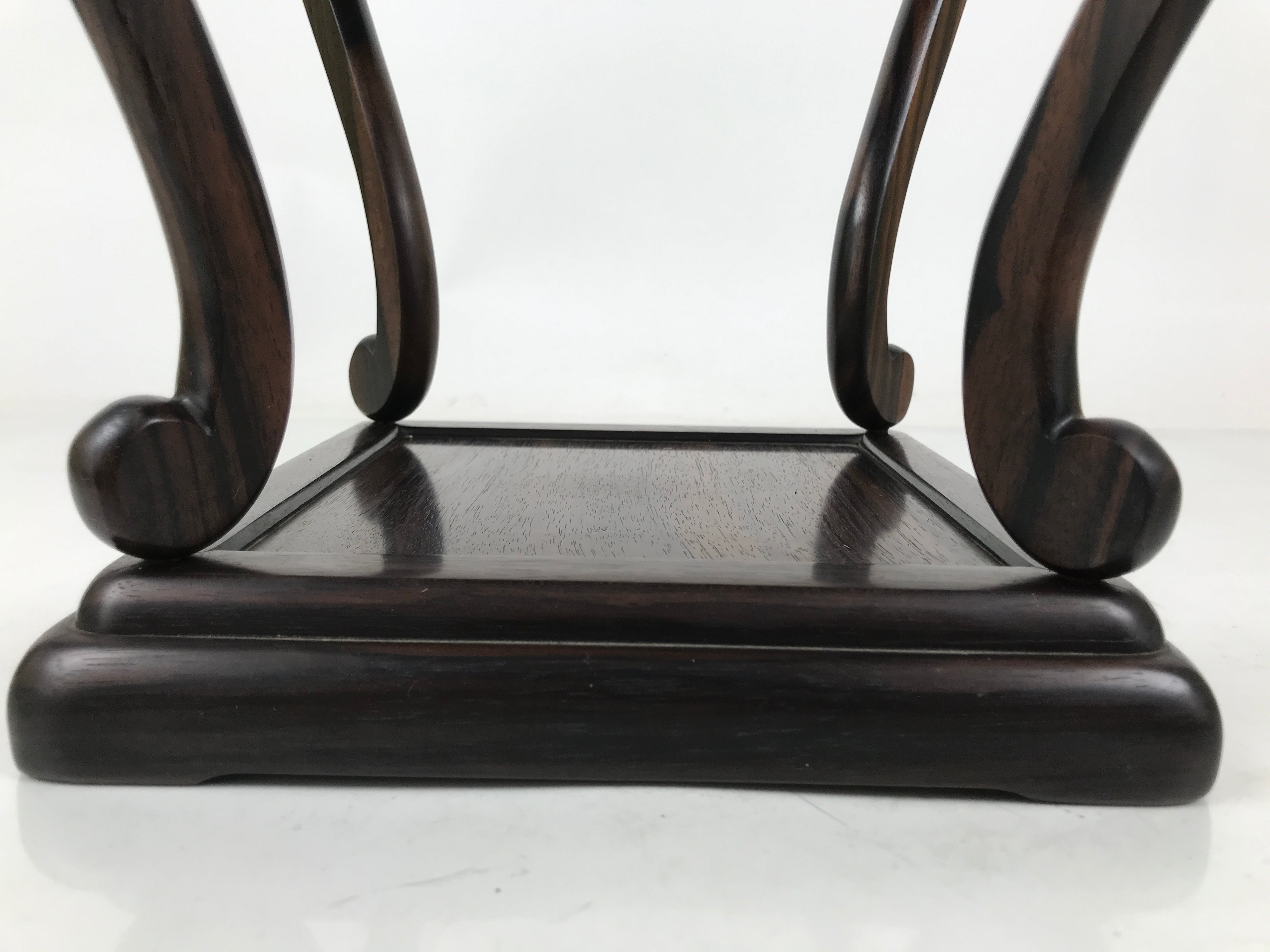 Japanese Wooden Flower Vase Stand Vtg Kadai Table Ikebana Bonsai Brown WT553